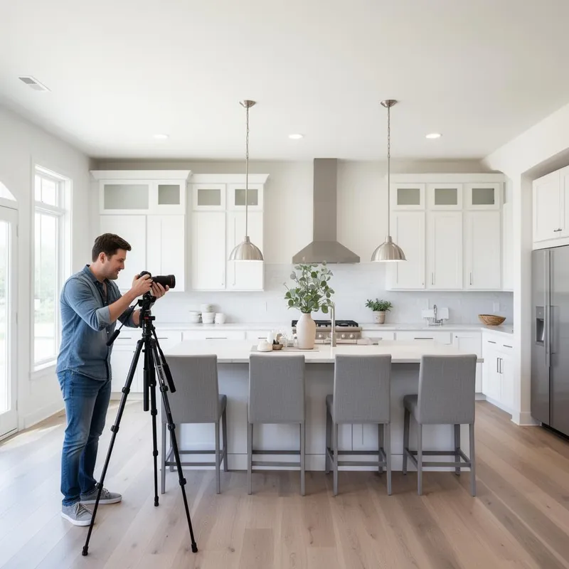 Crossgate photographer capturing a luxury listing with professional camera equipment