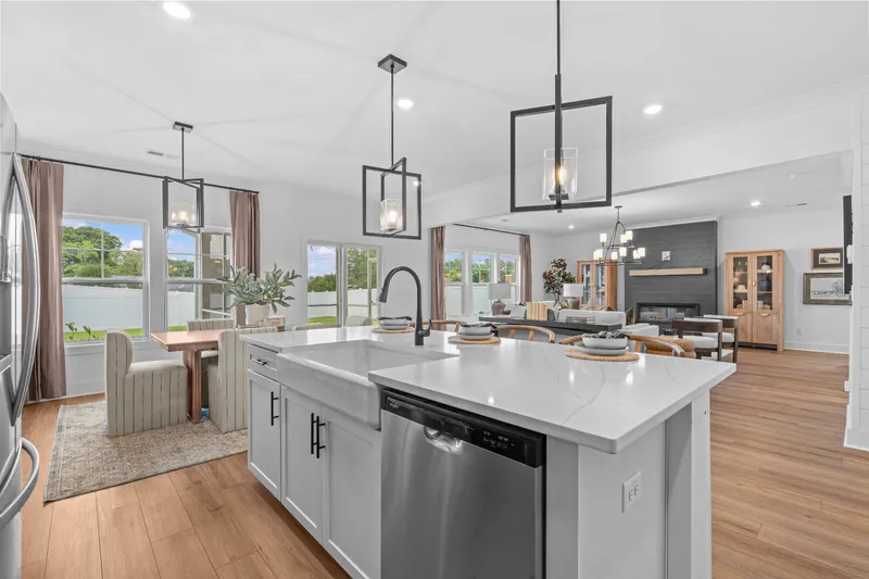 Professionally photographed living room with natural light and modern staging